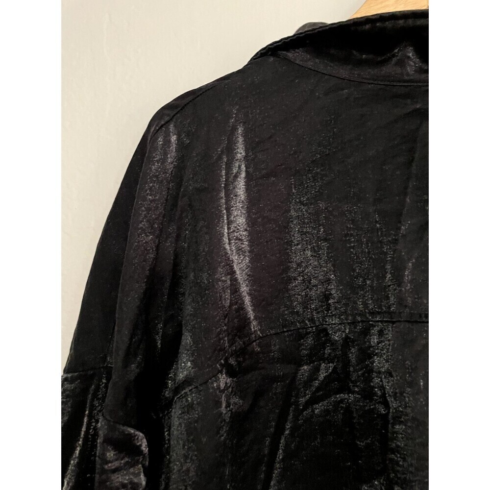 Shein Curve Womans Sheen Jacket Size 4XL Button Up Gothcore Grunge Classic - Picture 10 of 13